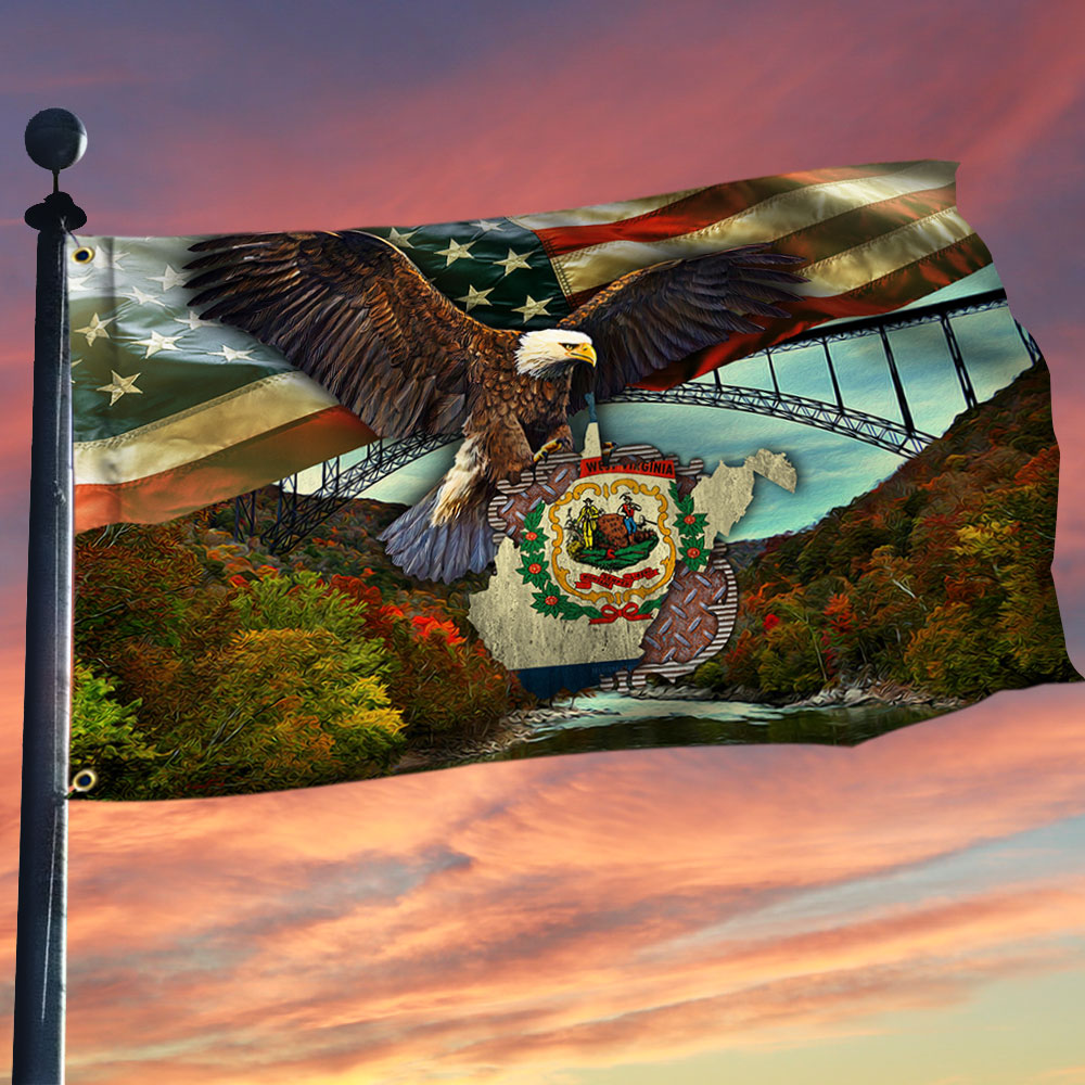 West Virginia State Eagle Grommet Flag