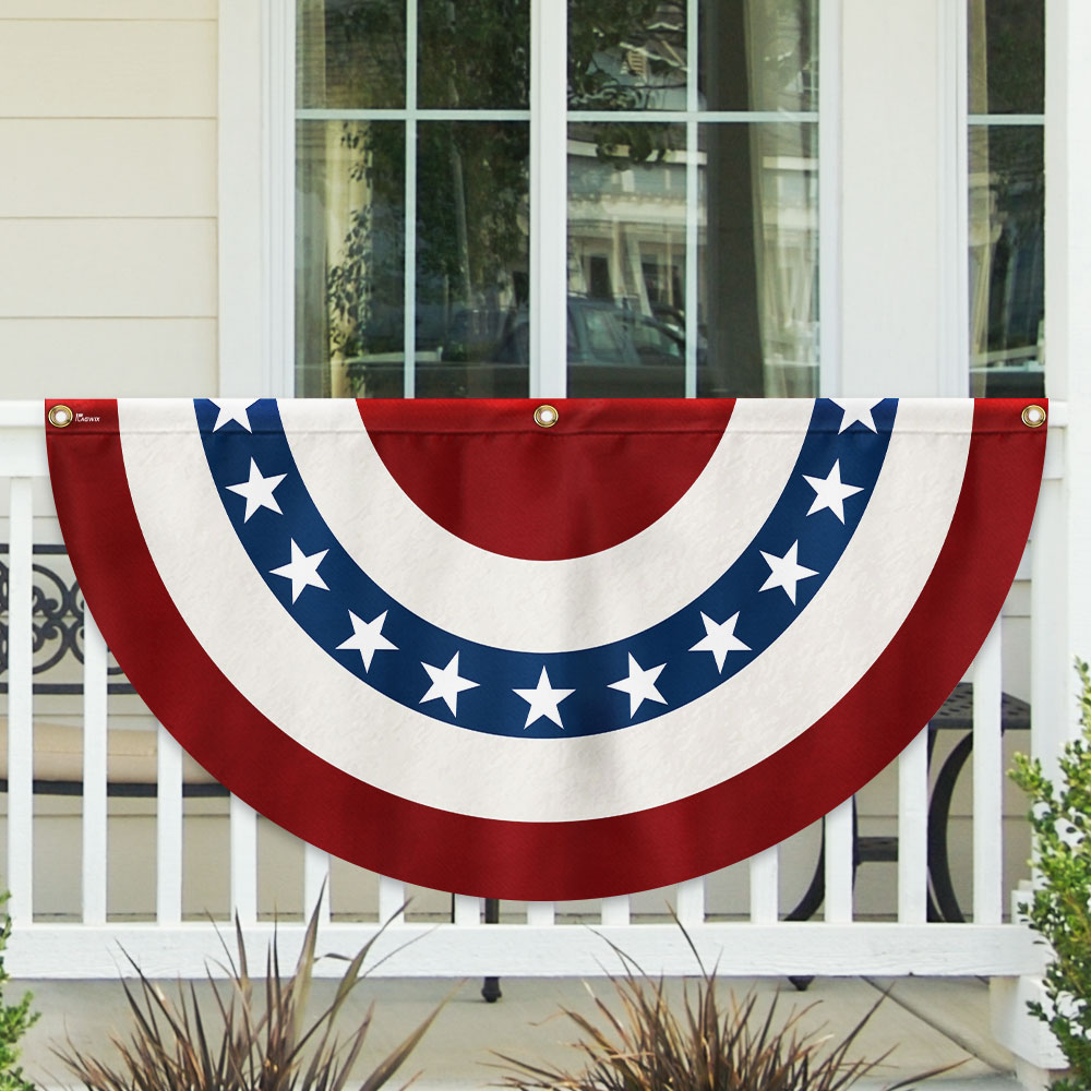 FLAGWIX Happy 4th of July Patriotic American Non-Pleated Fan Flag