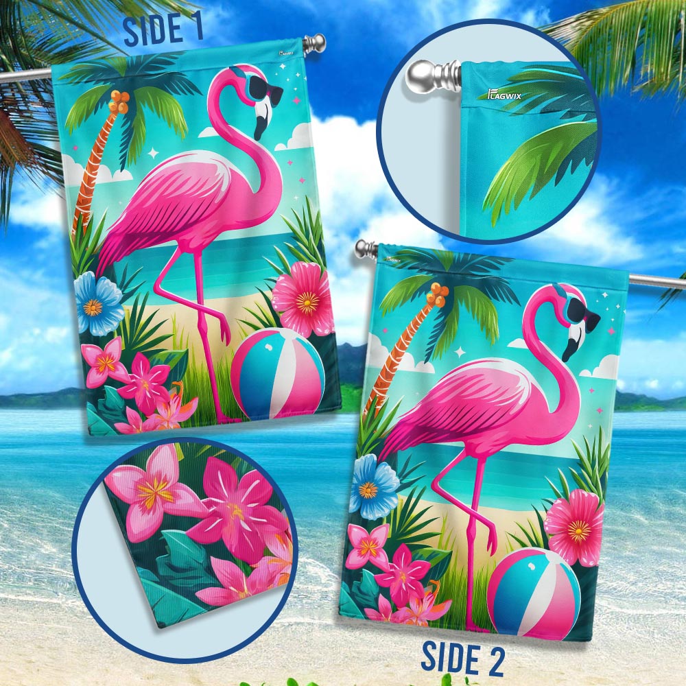 Flamingo Happy Summer Flag MLN3008F