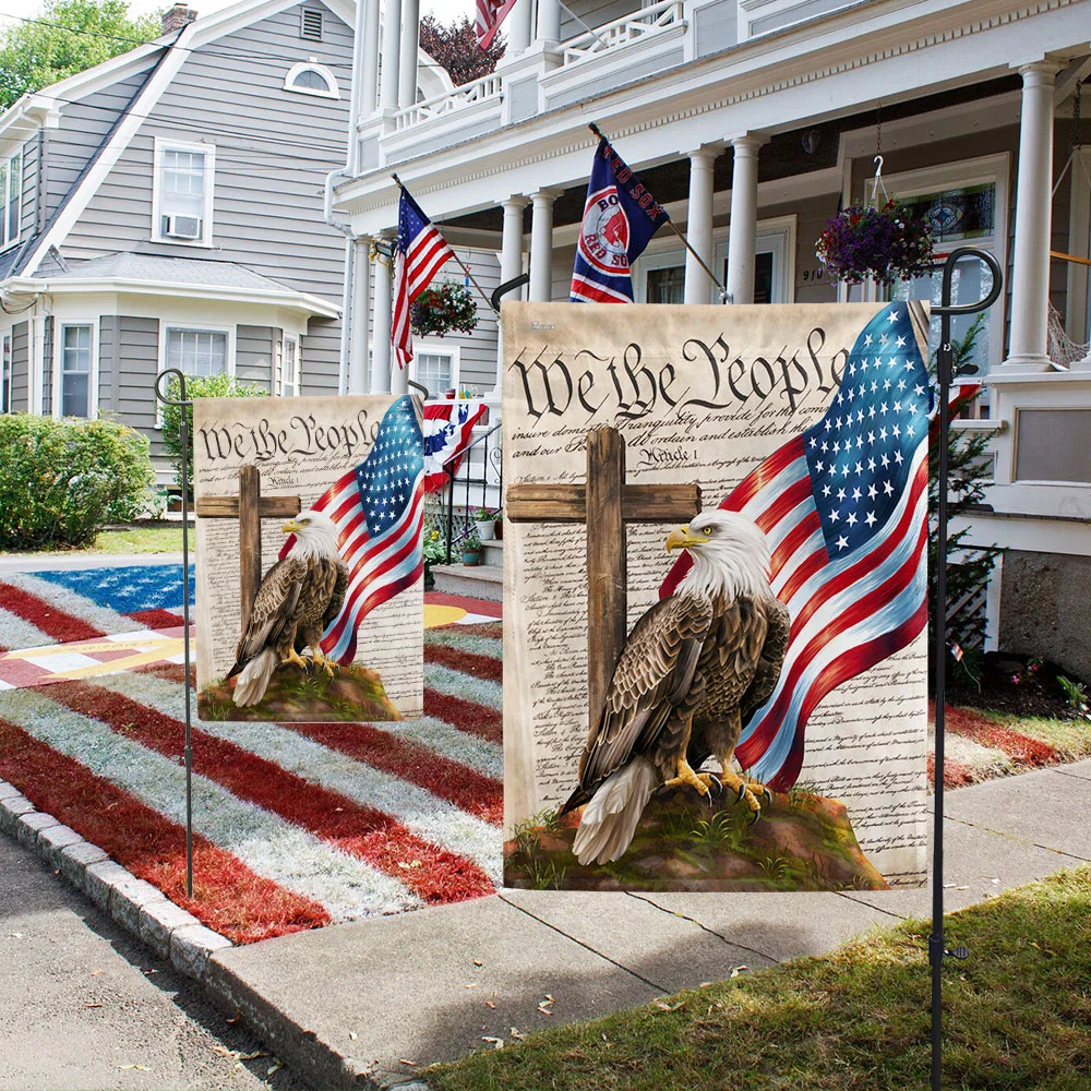 God Bless America We The People Patriotic Independence Day Flag TQN3146F