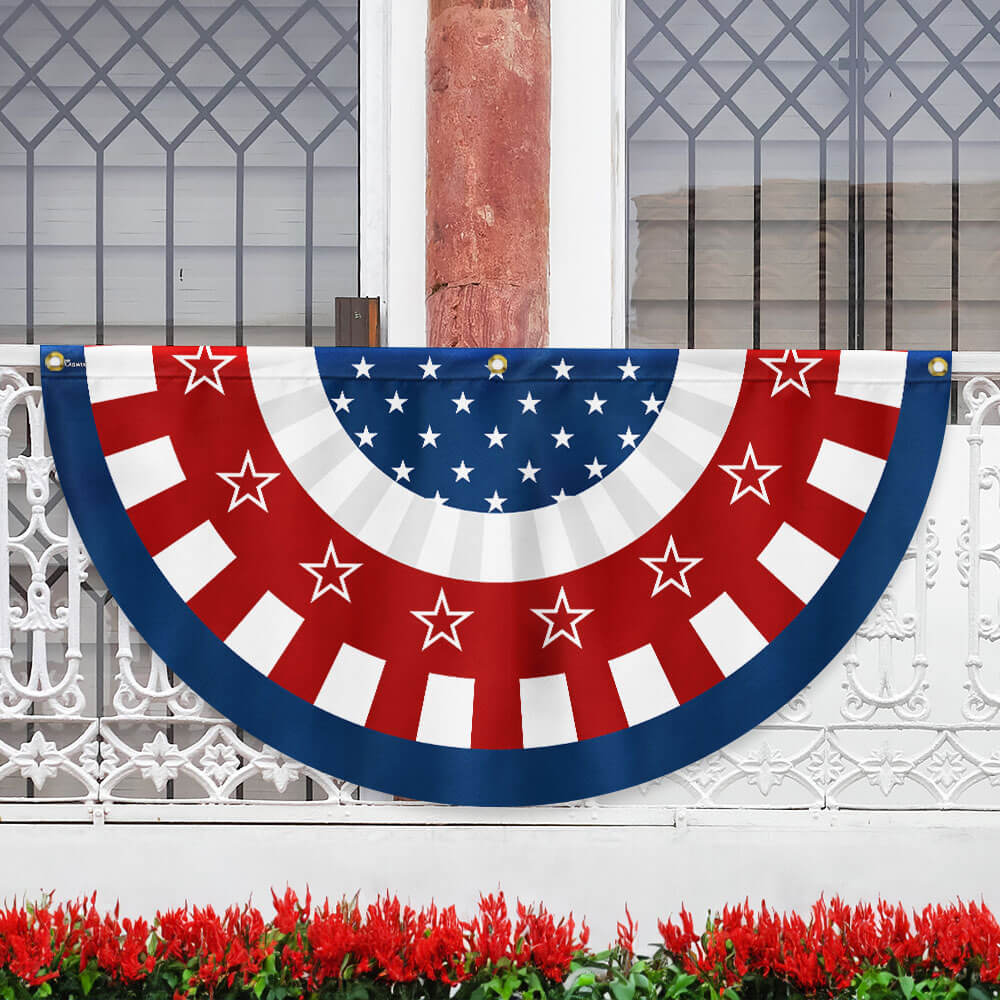 Happy 4th Of July Independence Day Non-pleated Fan Flag