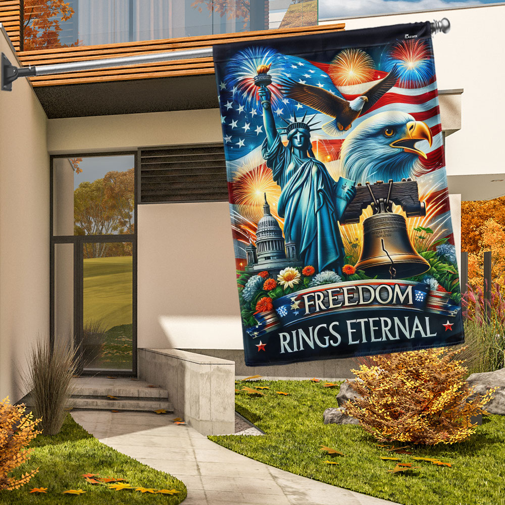 Independence Day Liberty Bell Freedom Rings Eternal Flag