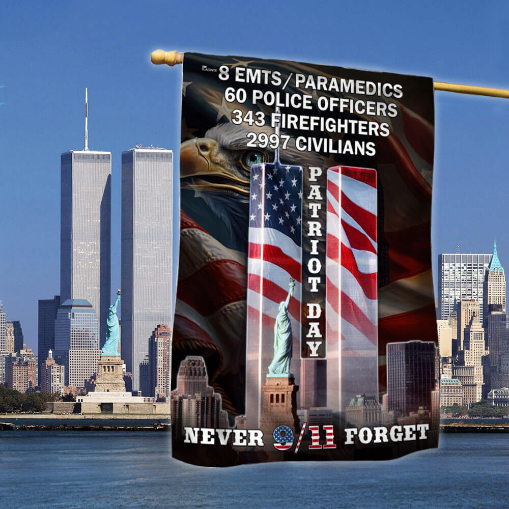 Never Forget 9/11 Patriot Day Eagle American Flag
