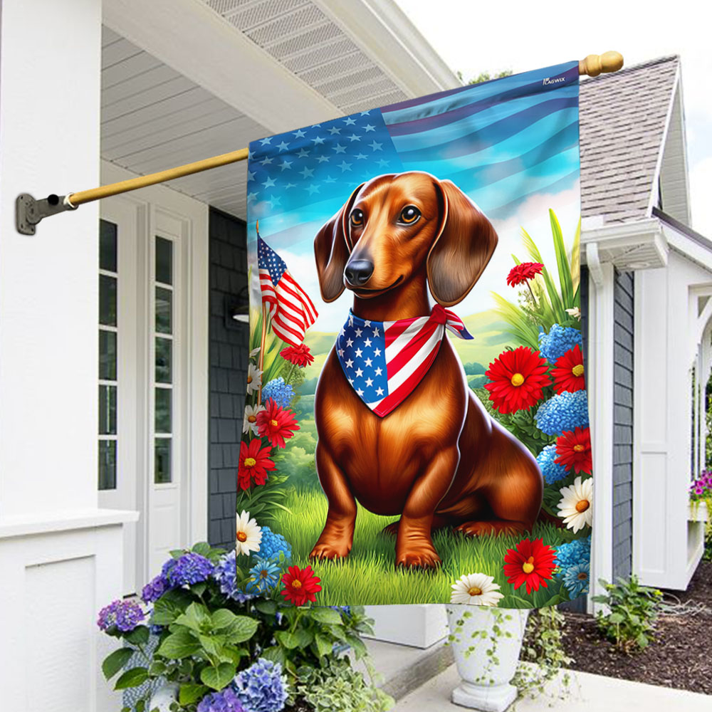 Patriotic Flowers Vase Independence Day Flag Land of the Free Because of the Brave Flag