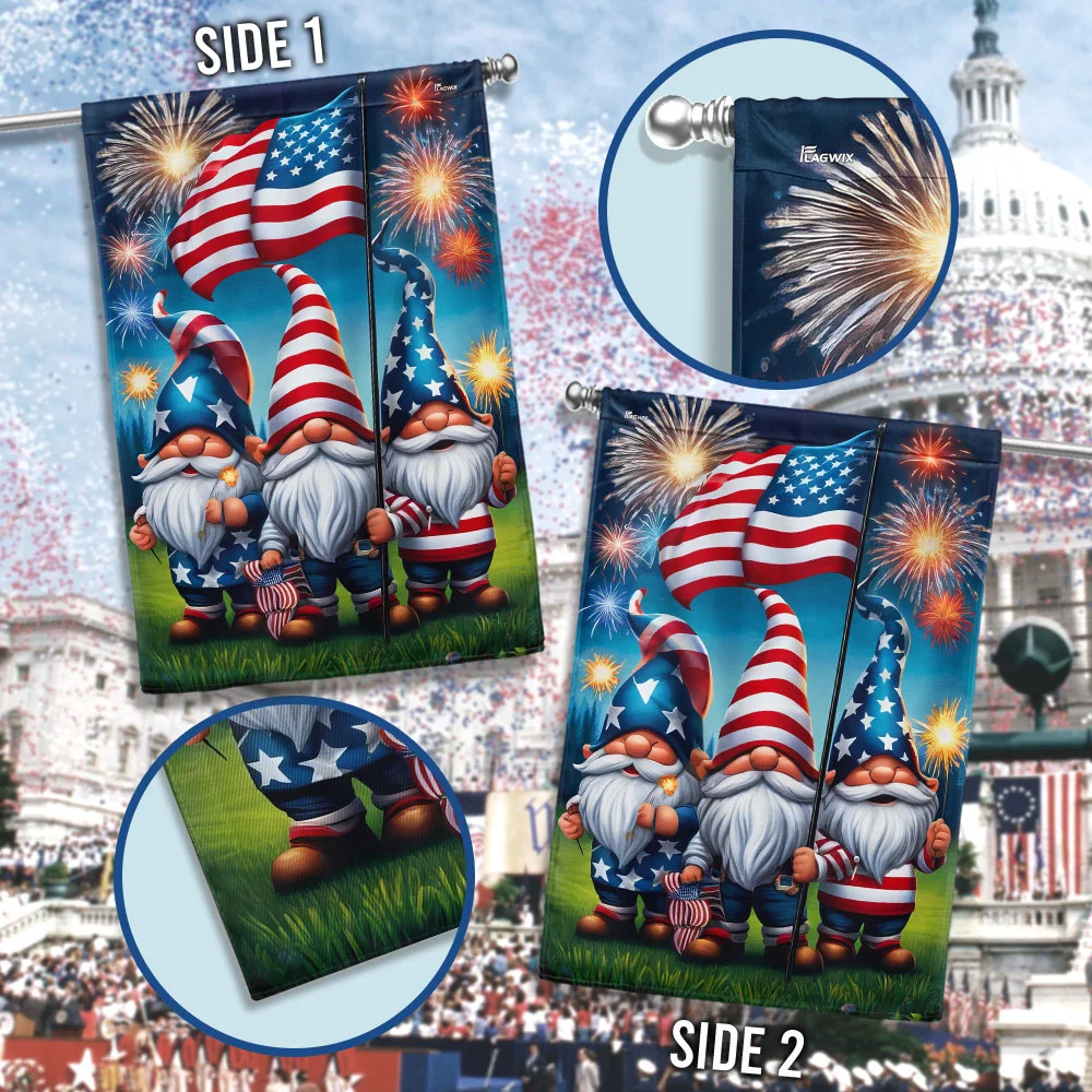 Patriotic Gnomes 4th of July Flag MLN3101F