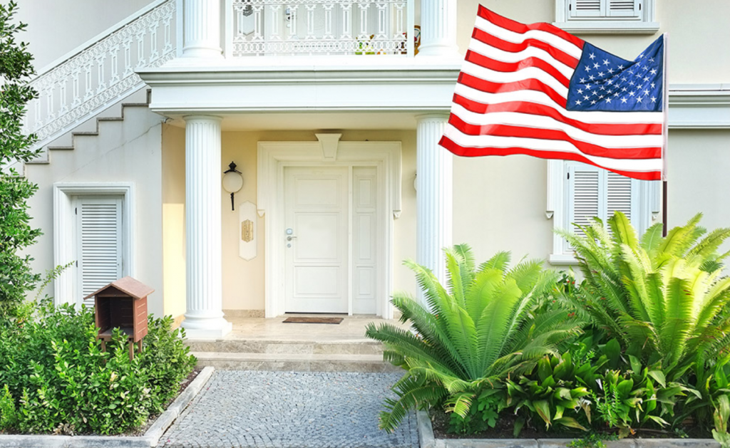 American flag front door