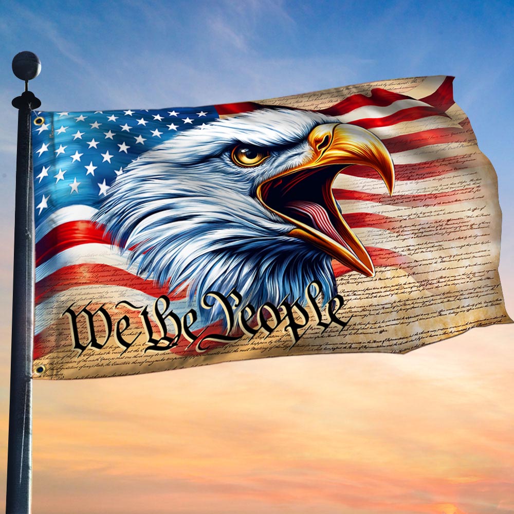 We The People Eagle Independence Day Grommet Flag
