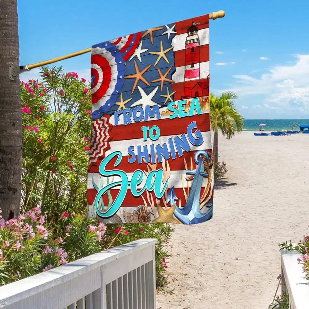 Coastal Beach From Sea To Shining Sea Flag
