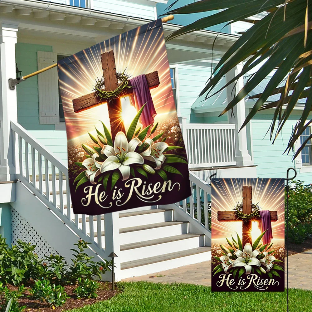 FLAGWIX He Is Risen Easter Religious Cross Christian Flag