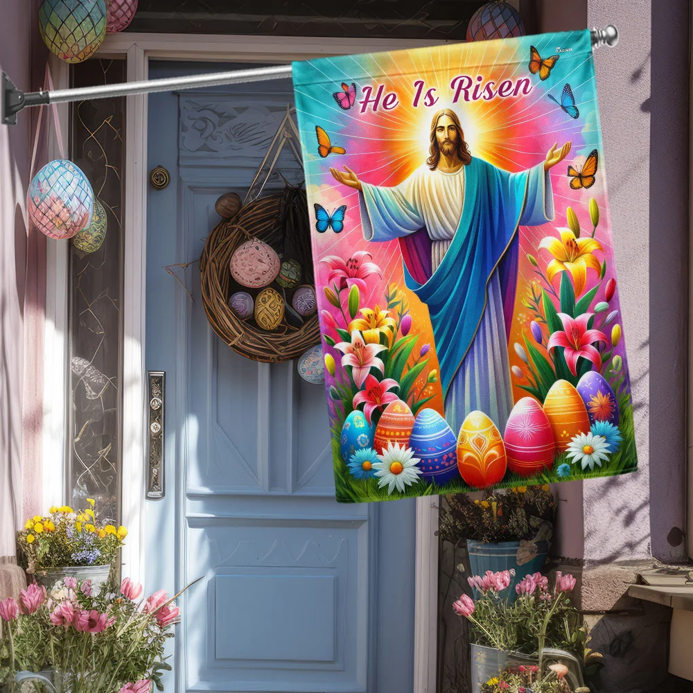 FLAGWIX He Is Risen Resurrection of Jesus Easter Day Flag