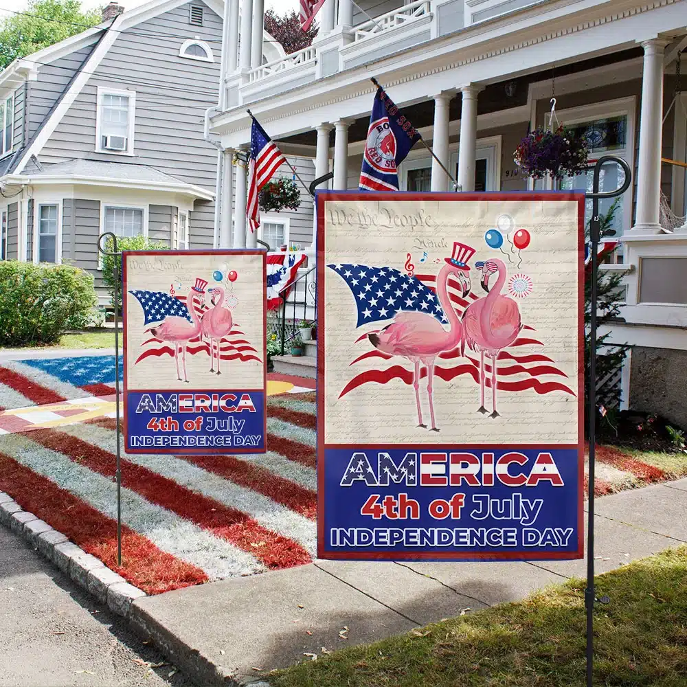 Flamingo America 4th Of July Independence Day Flag MLN1435F