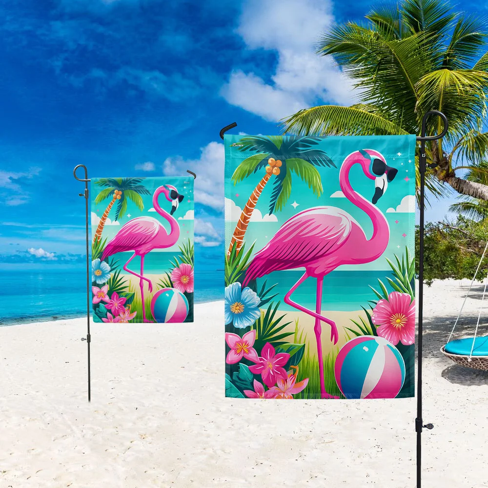 Flamingo Happy Summer Flag