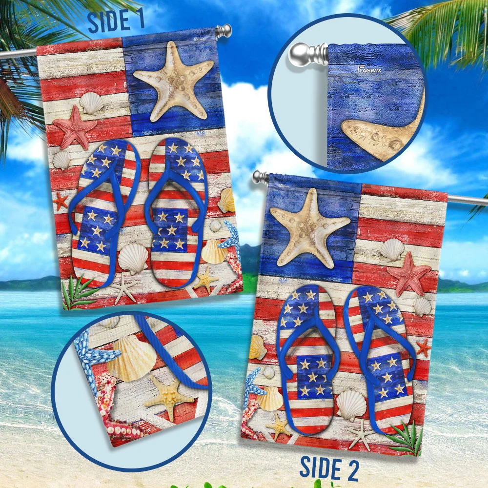Flip Flop Summer Beach US Flag