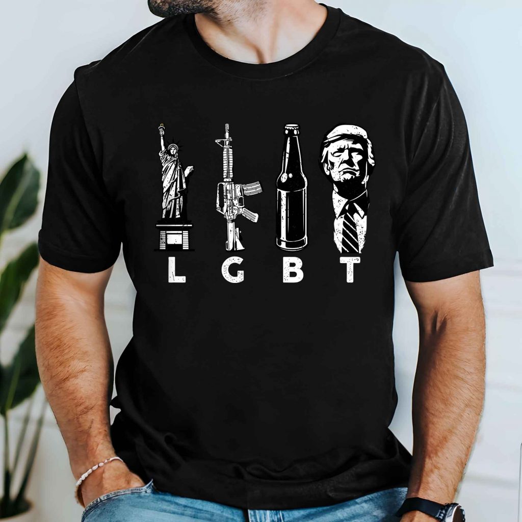 Keep America Great, Funny Meme Gift For Friends, LGBT Liberty Guns Beer Trump T-shirt