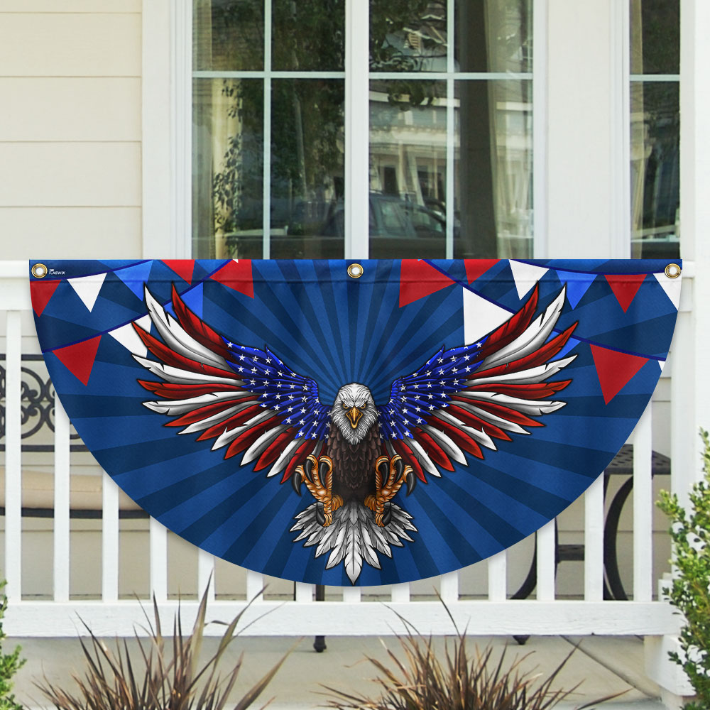 Patriotic Eagle 4th Of July Fan Flag
