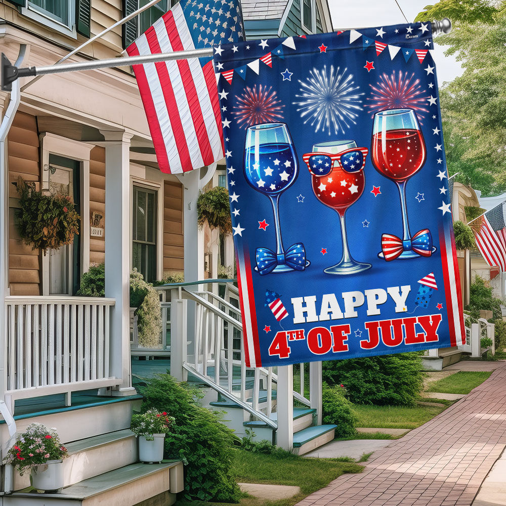 Highland Cattle 4th Of July Highland Cow Welcome-ish Depends Who You Are Flag