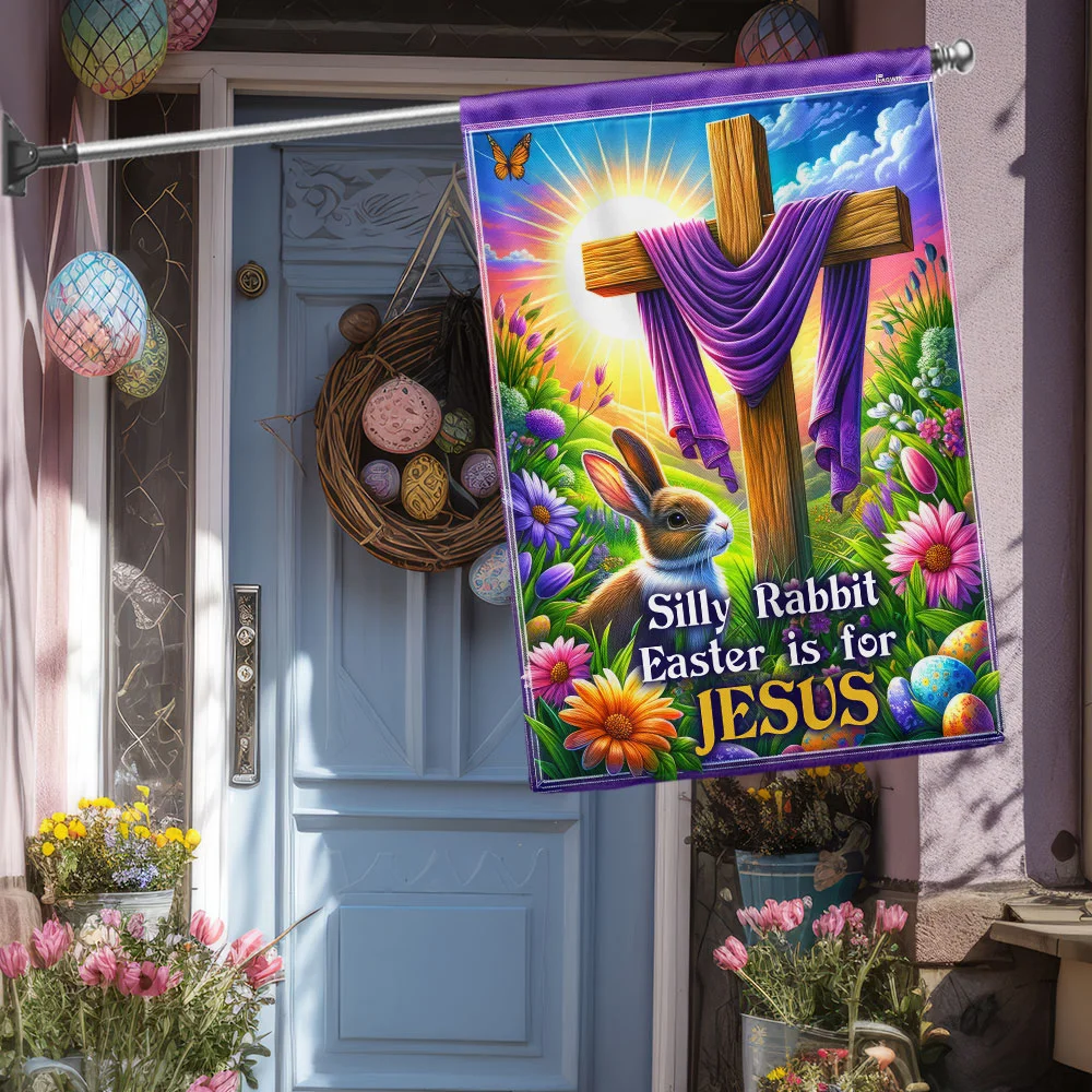 FLAGWIX Easter Bunny Jesus Christian Cross Silly Rabbit Easter Is For Jesus Flag
