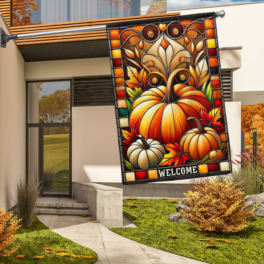 Fall Flag Pumpkin Harvest Thanksgiving Flag