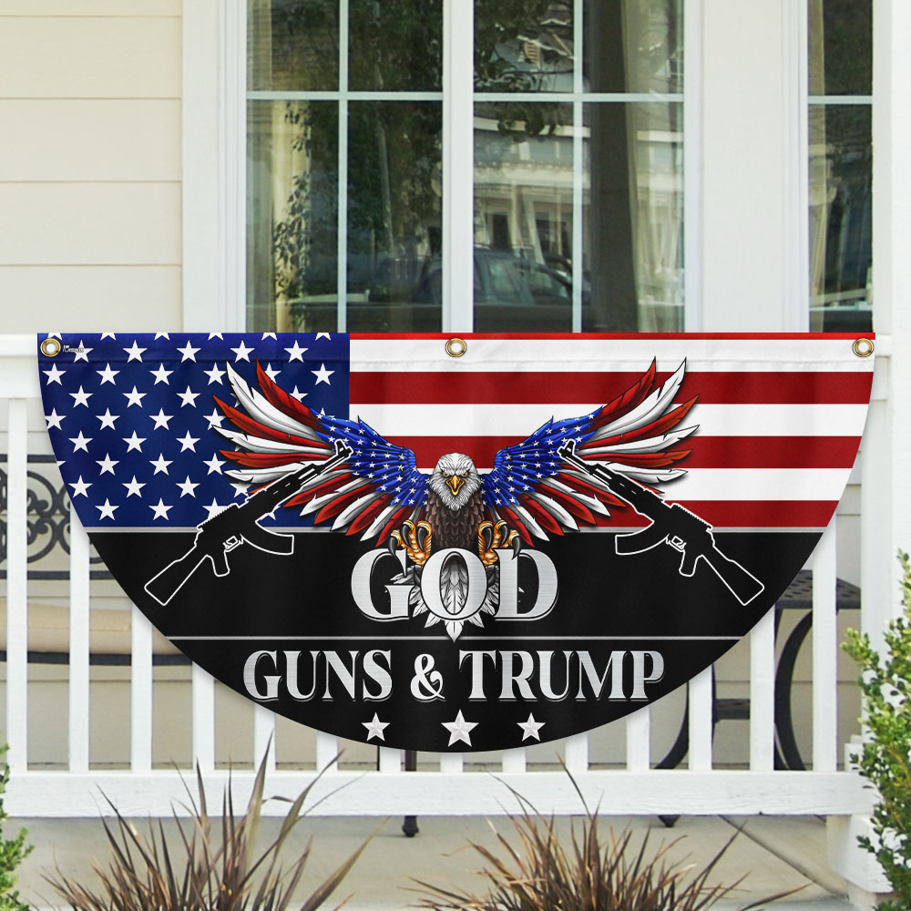 God Guns And Trump 2024 Non-Pleated Fan Flag