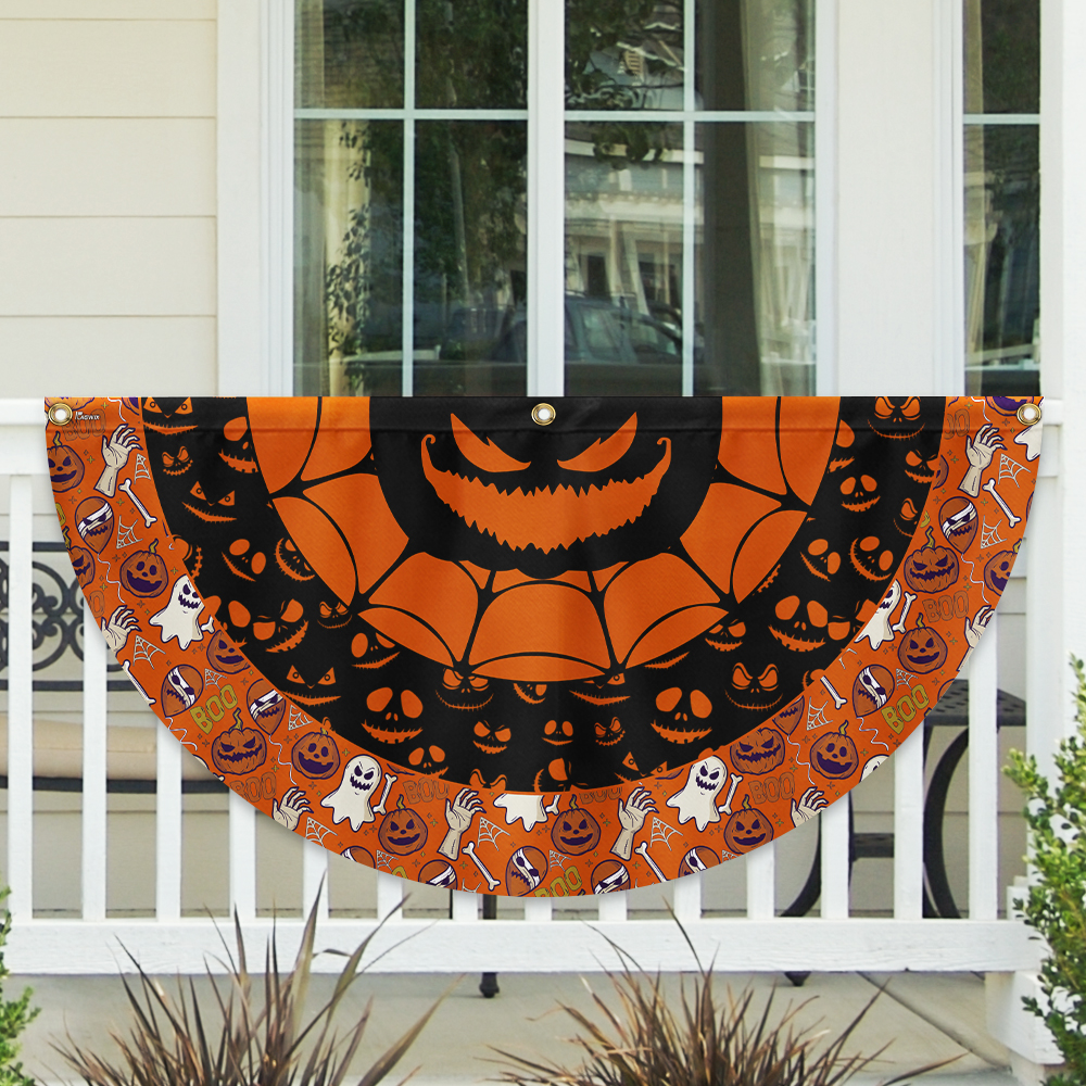 Halloween Non-Pleated Fan Flag