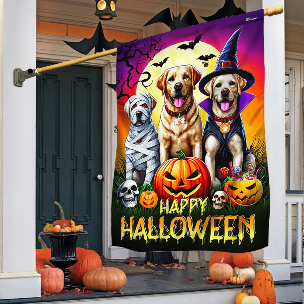 Labrador Retriever Dog Halloween Flag