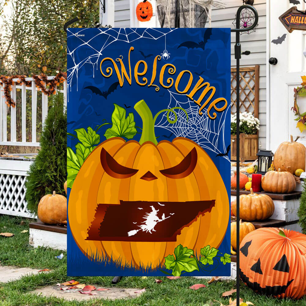 Welcome Tennessee Pumpkins Halloween Fall Flag
