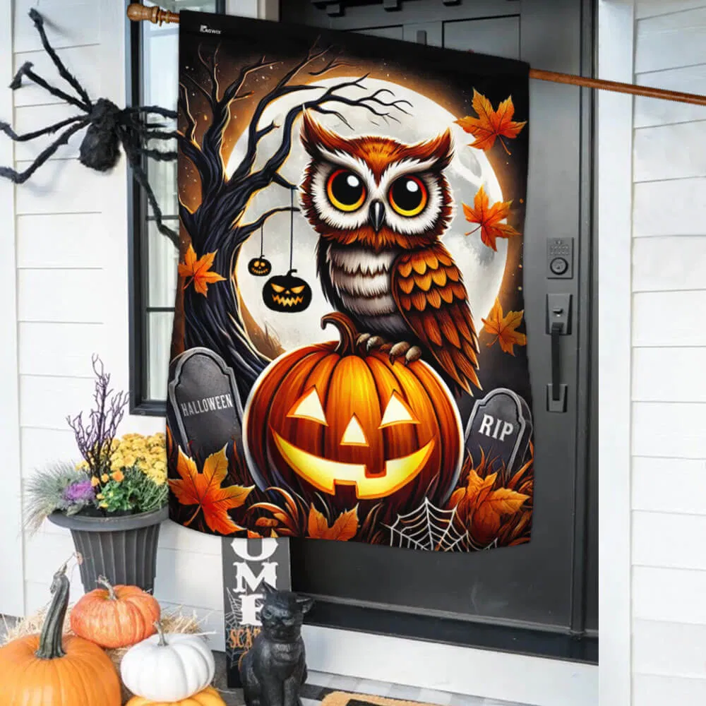 Halloween Owl Flag