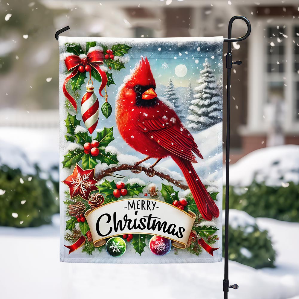 Christmas Cardinal Flag