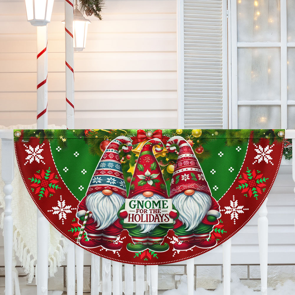 Gnomes Christmas Gnome For The Holidays Non-Pleated Fan Flag