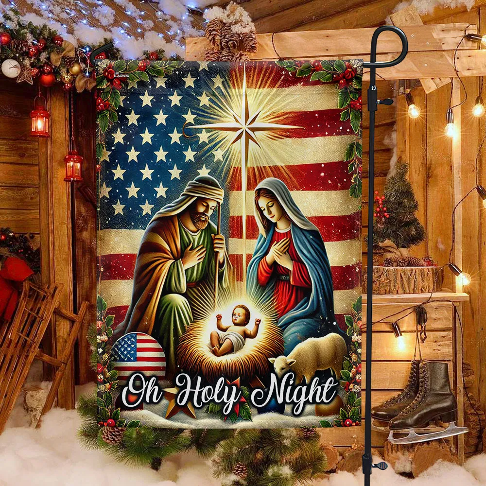 Nativity Scene Nativity Of Jesus Holy Family Christmas American Flag