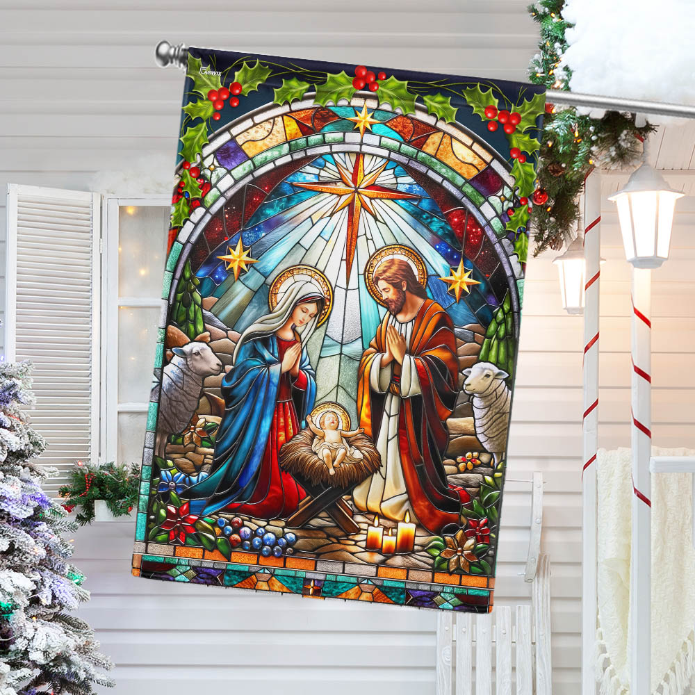 Nativity of Jesus Christmas Oh Holy Night Flag
