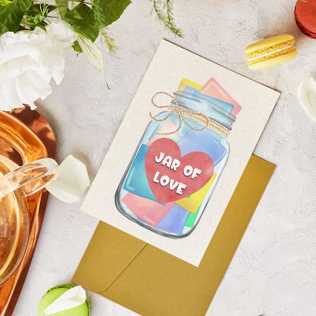 Jar of love card birthday card