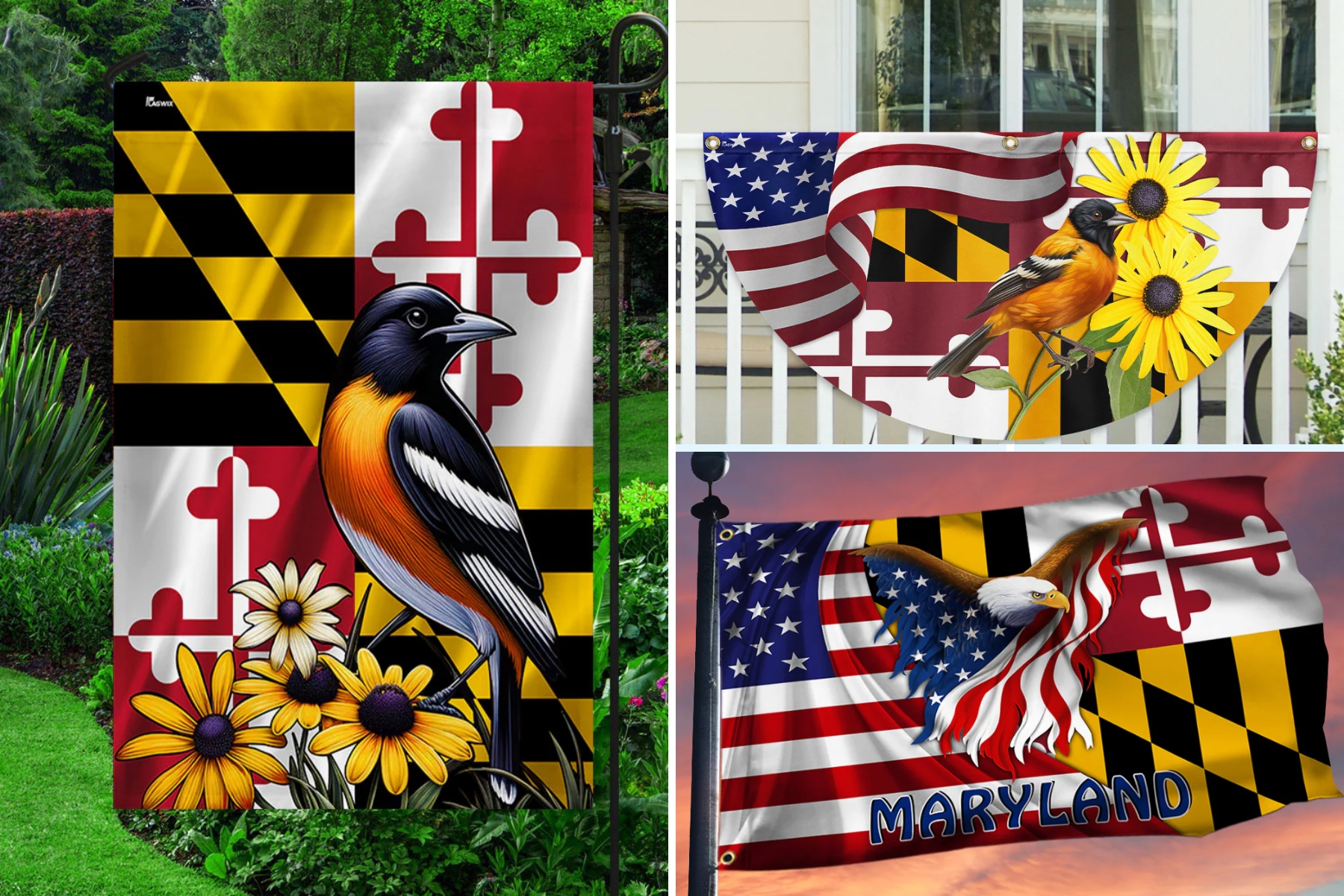 decorative maryland flag from flagwix