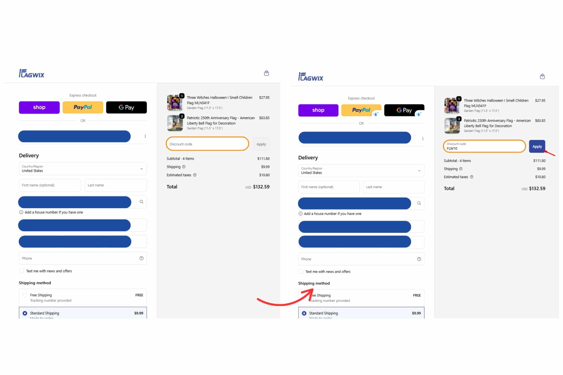 how to apply flagwix discounts