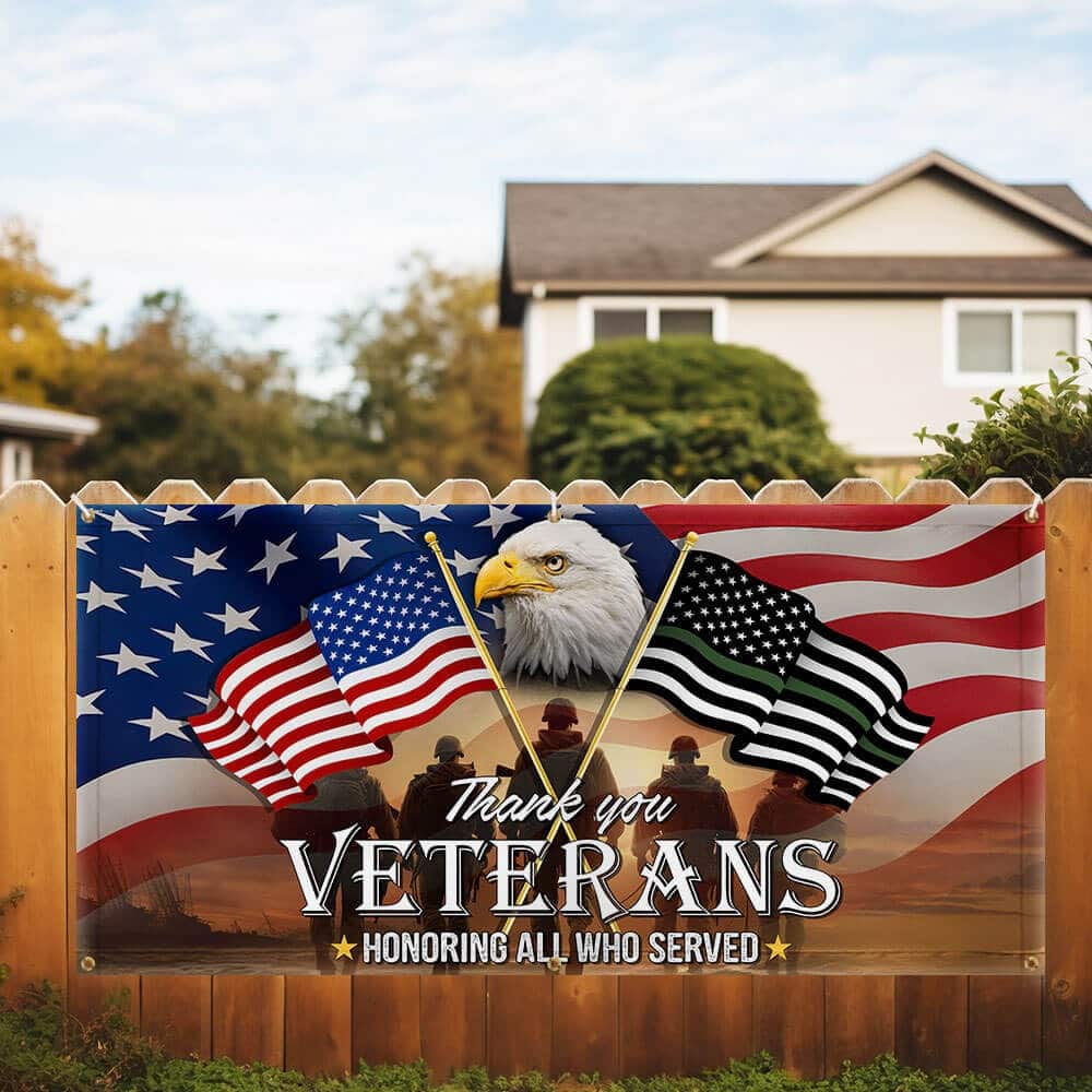 American Eagle Memorial Veteran Fence Banner